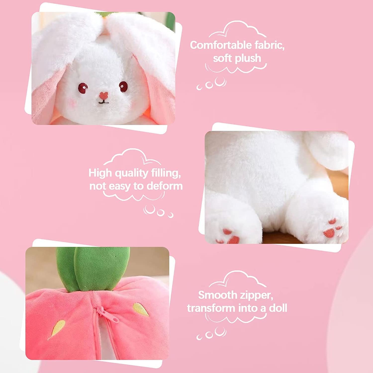 🐰Easter Early Sale 49% OFF🍓Strawberry Bunny Transformed into Little Rabbit🎀 Fruit Doll Plush Toy🐰