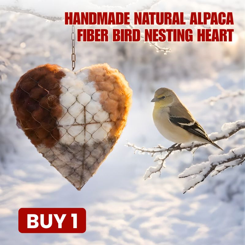 🔥LAST DAY 50% OFF - 🕊️🏡Handmade Natural Alpaca Fiber Bird Nesting Heart❤️A Cozy Gift for Birds